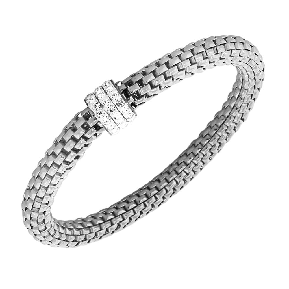 Crystal Mesh in Silver