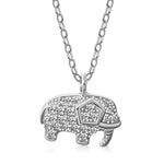 My Daily Styles 925 Sterling Silver Small Elephant CZ Pendant Necklace - 18" Silver Chain Included