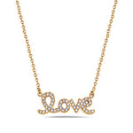925 Sterling Silver Love Heart Charm Script White CZ Pendant Necklace