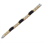 Stainless Steel Black Yellow Gold-Tone Silver-Tone Men's Link Chain Bracelet