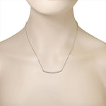 925 Sterling Silver Arch White CZ Womens Pendant Necklace