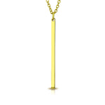 My Daily Styles Stainless Steel Yellow Gold-Tone Silver-Tone Vertical Bar Pendant Necklace, 18"