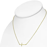 925 Sterling Silver Sideways Cross Necklace for Women