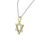 Stainless Steel Silver-Tone Gold-Tone Star of David Mens Pendant Necklace