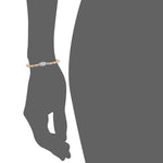 My Daily Styles Stainless Steel Beaded Stretch Bracelet with Crystal Accent Barrel, Elastic Band