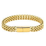 My Daily Styles Men's Stainless Stainless Steel Chain Braided Square Reversible Bracelet, 9 Inch, Multiple Finishes