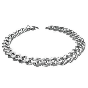 Stainless Steel Curb Cuban Link Mens Bracelet