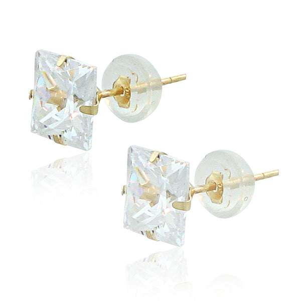14K Gold Square Studs