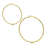 Stainless Steel Yellow Gold-Tone Hoop Earrings