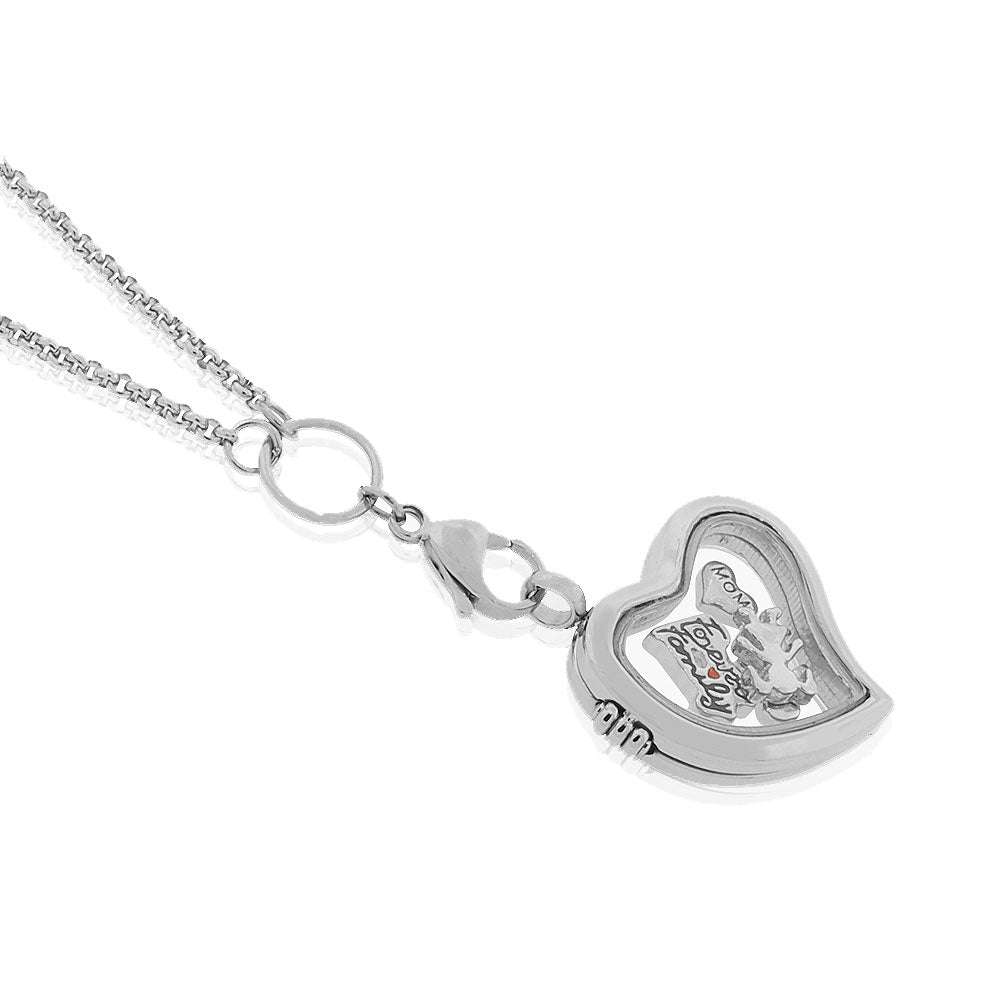 Floating Heart Charm Necklace