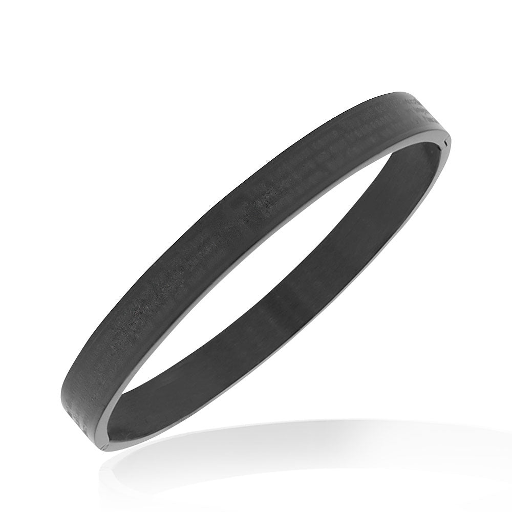 Stainless Steel Black Lord's Prayer English Cross Religious Bracelet