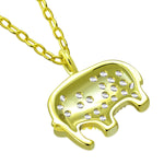 My Daily Styles 925 Sterling Silver Small Elephant CZ Pendant Necklace - 18" Silver Chain Included