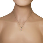 925 Sterling Silver Blue Simulated Opal Jewish Star of David Pendant Necklace