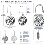 925 Sterling Silver Shema Sh'ma Yisrael Jewish Drop Earrings