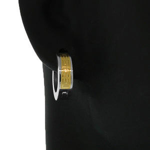 Gold Greek Key Hoops