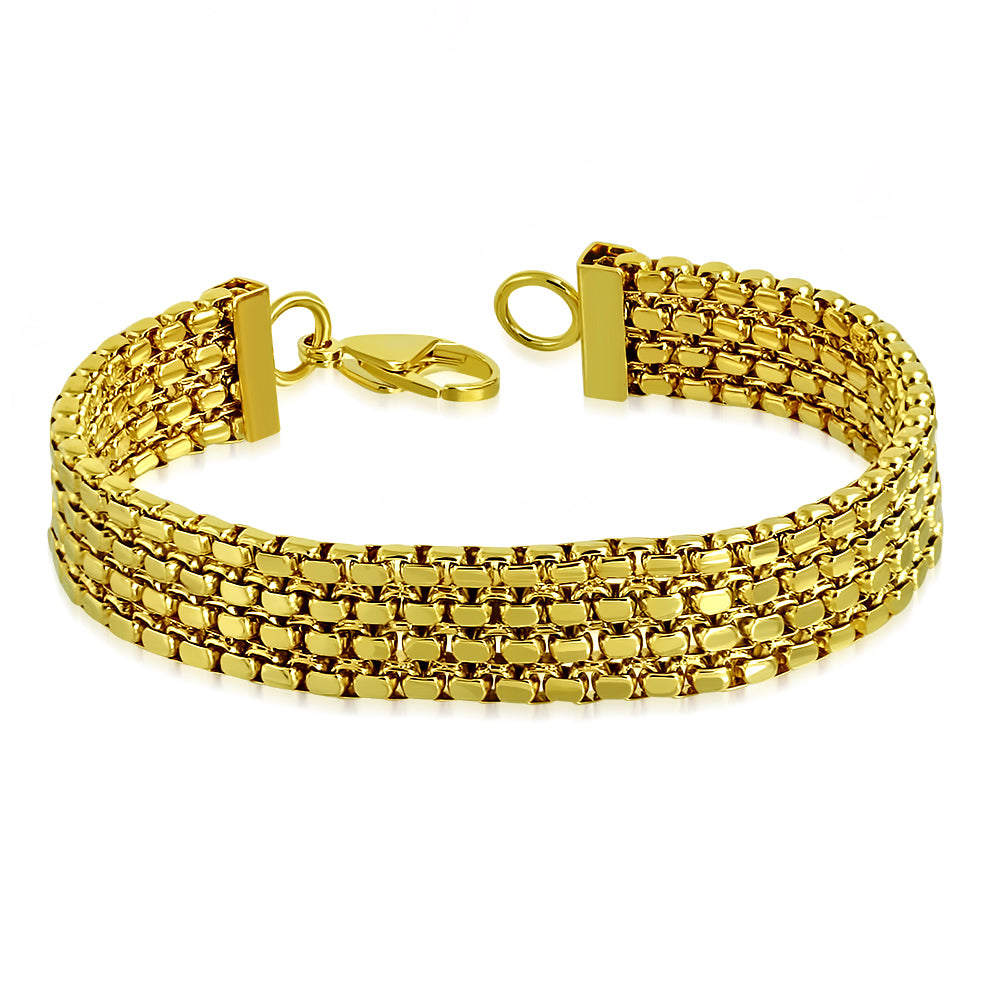 Stainless Steel Yellow Gold-Tone Link Chain Bracelet, 8.75"