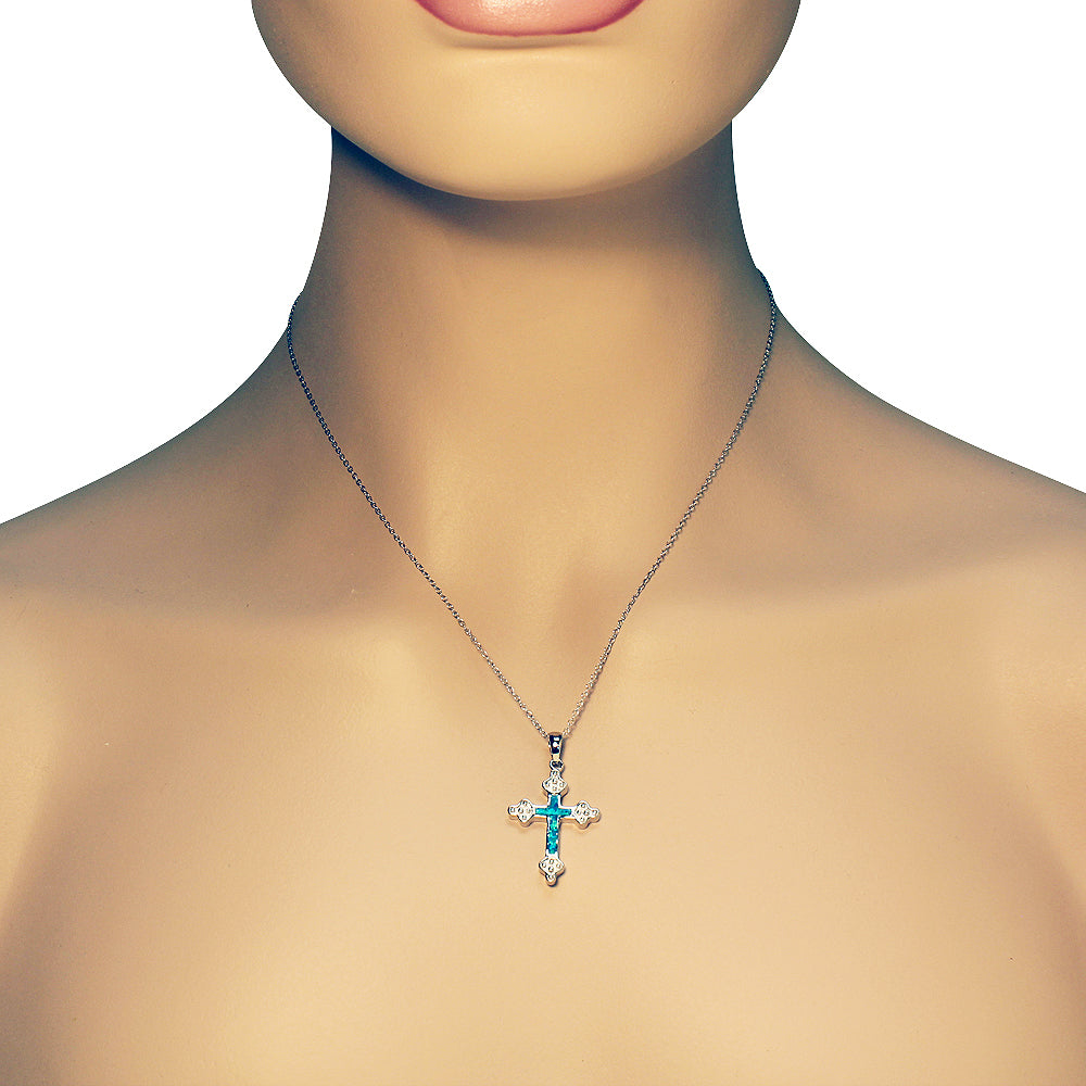 Gifted Blue Cross Pendant