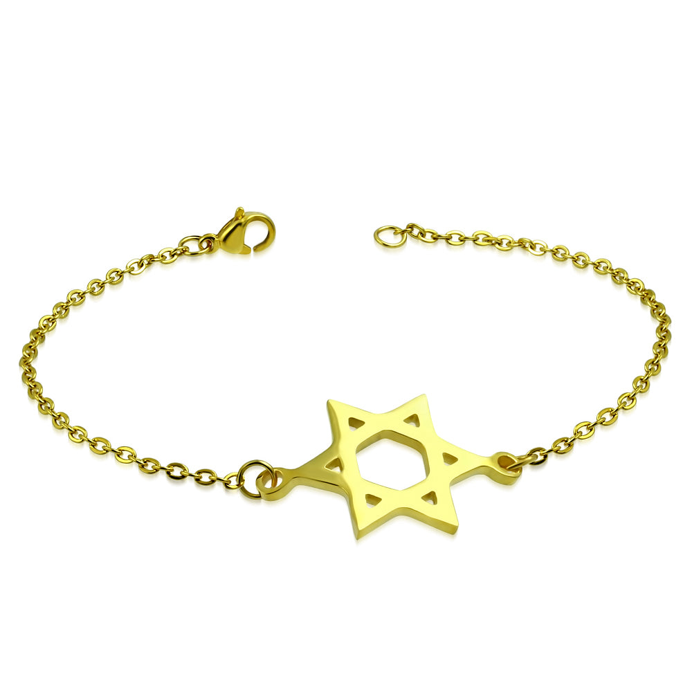 Jewish Star of David Chain Bracelet, 7"