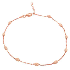 925 Sterling Silver Yellow Gold-Tone Womens Link Chain Anklet Bracelet