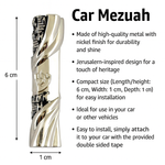 My Daily Styles Metal Nickel Car Mezuzah with Jerusalem Theme Travelers Prayer Scroll Jewish Hoshen Mezuza from Israel 2.5"