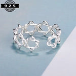 My Daily Styles 925 Sterling Silver Adjustable Star of David Ring for Women – One Size Fits All Jewish Jewelry, Open Magen David Band