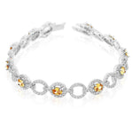925 Sterling Silver White Multicolor CZ Classic Tennis Bracelet