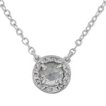 925 Sterling Silver Small Clear White CZ Pendant Necklace