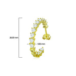 925 Sterling Silver Heart Shaped Cubic Zirconia Hoop Earrings