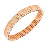 Stainless Steel Rose Gold-Tone Clover Stretch Bracelet