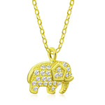 My Daily Styles 925 Sterling Silver Small Elephant CZ Pendant Necklace - 18" Silver Chain Included