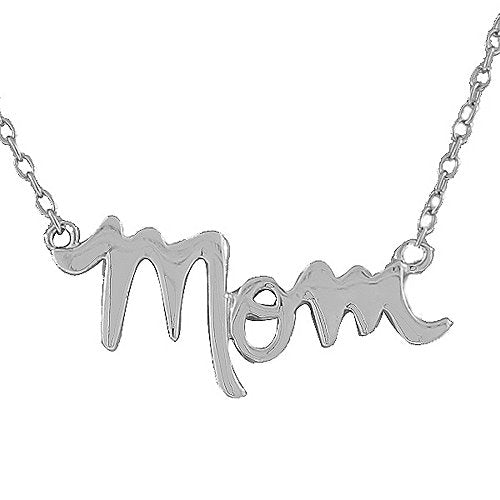 Gold Mom Necklace Pendant Sterling Silver