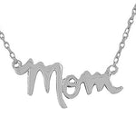 925 Sterling Silver Mom Mother Charm Classic Pendant Necklace