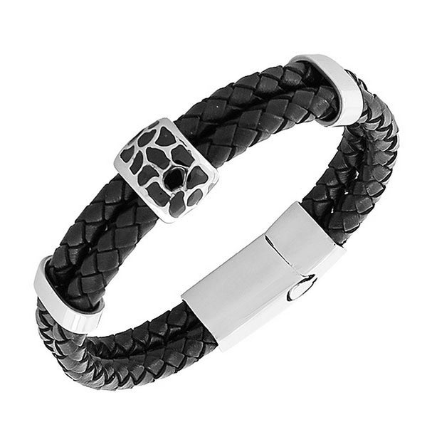 Black Stones Leather Band