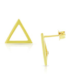 925 Sterling Silver Cut-Out Shape Geometric Geo Triangle Stud Earrings, 0.55"
