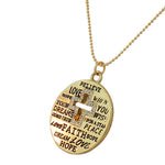 Fashion Alloy Yellow Gold-Tone Latin Cross White CZ Religious Pendant Necklace