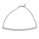 925 Sterling Silver White CZ Arch Link Chain Bracelet