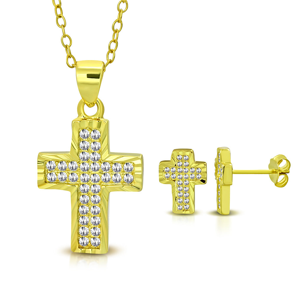 Tri Cross Jewelry Set