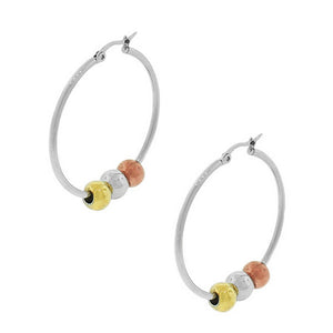 Stainless Steel Gold-Tone Silver-Tone Hoop Earrings