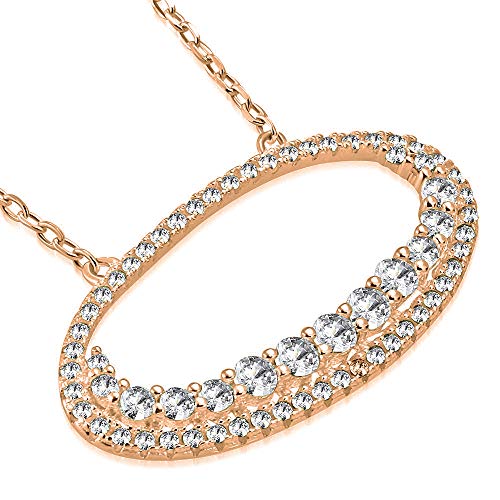 Gold Halo Necklace Pendant Sterling Silver Cubic Zirconia