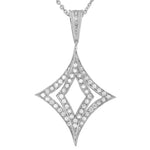 925 Sterling Silver Large White CZ Womens Pendant Necklace