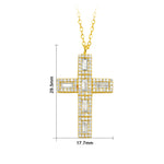 My Daily Styles 925 Sterling Silver Solid Cross Cubic Zirconia Women's or Girls Pendant - Adjustable Chain 16"-18"