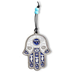 Jewish Chai Living Good Luck Home Wall Decor Multicolor Hamsa Hand - Small - Made in Israel - Purple