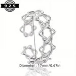 My Daily Styles 925 Sterling Silver Adjustable Star of David Ring for Women – One Size Fits All Jewish Jewelry, Open Magen David Band