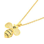 My Daily Styles Women's Stainless Steel Bumble Bee Pendant Necklace
