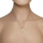 925 Sterling Silver Yellow Gold-Tone Simulated Mother-of-Pearl Star of David Pendant Necklace