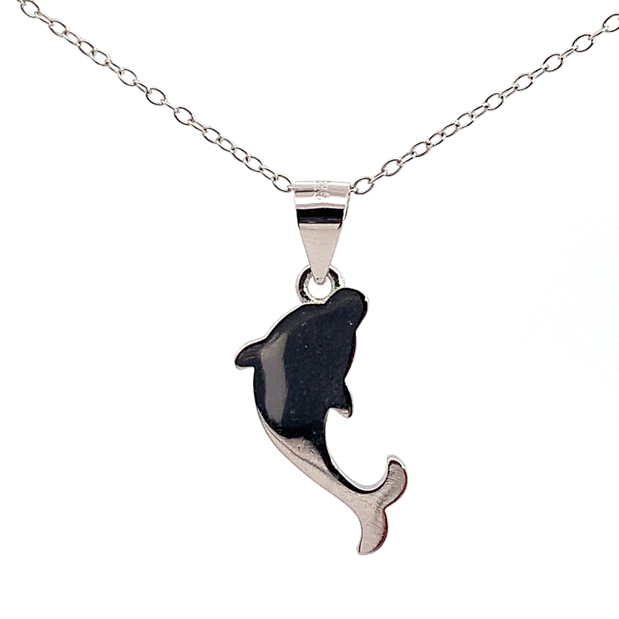 My Daily Styles 925 Sterling Silver Blue Dolphin Pendant Necklace