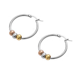 Stainless Steel Gold-Tone Silver-Tone Hoop Earrings