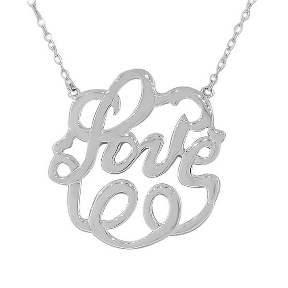 925 Sterling Silver Love Heart Circle Charm Pendant Necklace with Chain
