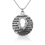 Fashion Alloy Silver-Tone Hamsa Evil Eye White CZ Pendant Necklace