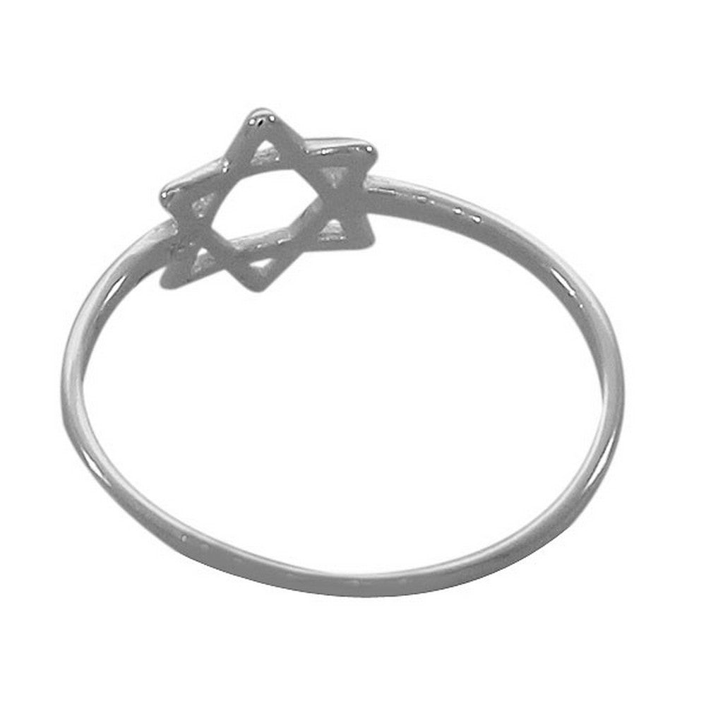 925 Sterling Silver Polished Classic Small Star of David Ring Band